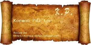 Kormos Péter névjegykártya